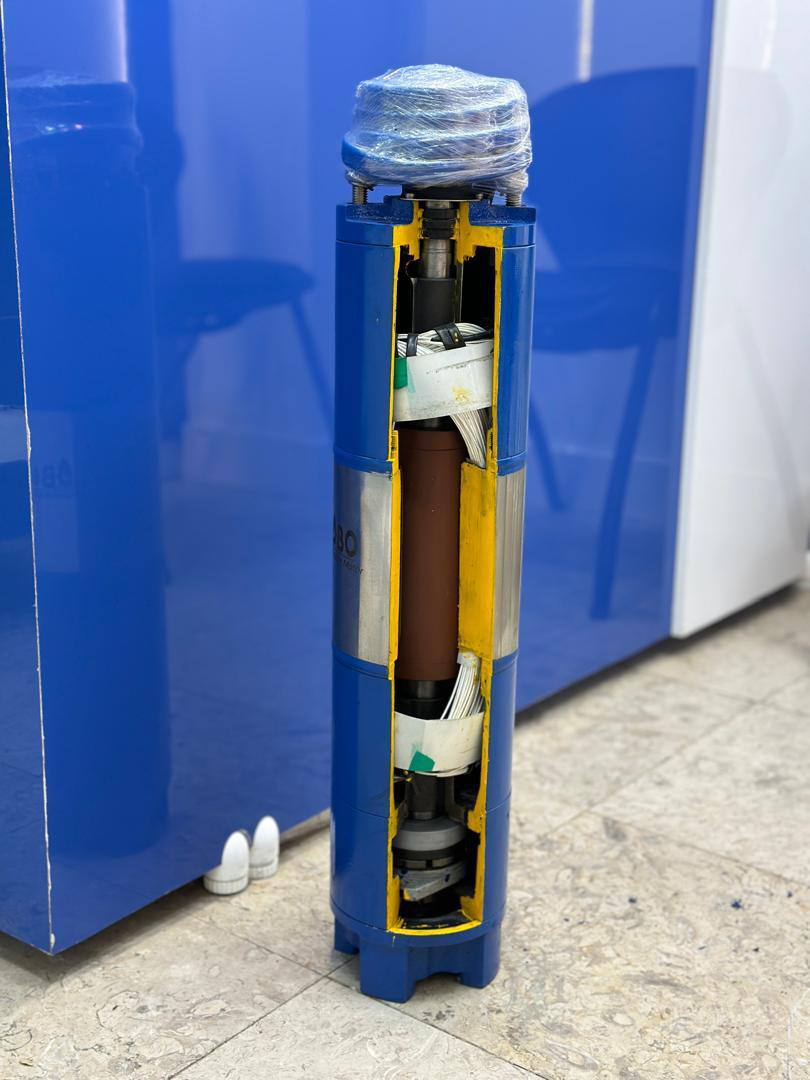 پمپ شناور تمام استیل هندی لوبو مدل LB3017 — خروجی 3 اینچ، توان 20 اسب ،  هد 194 متر، بدنه و پروانه استیل ضد زنگ.