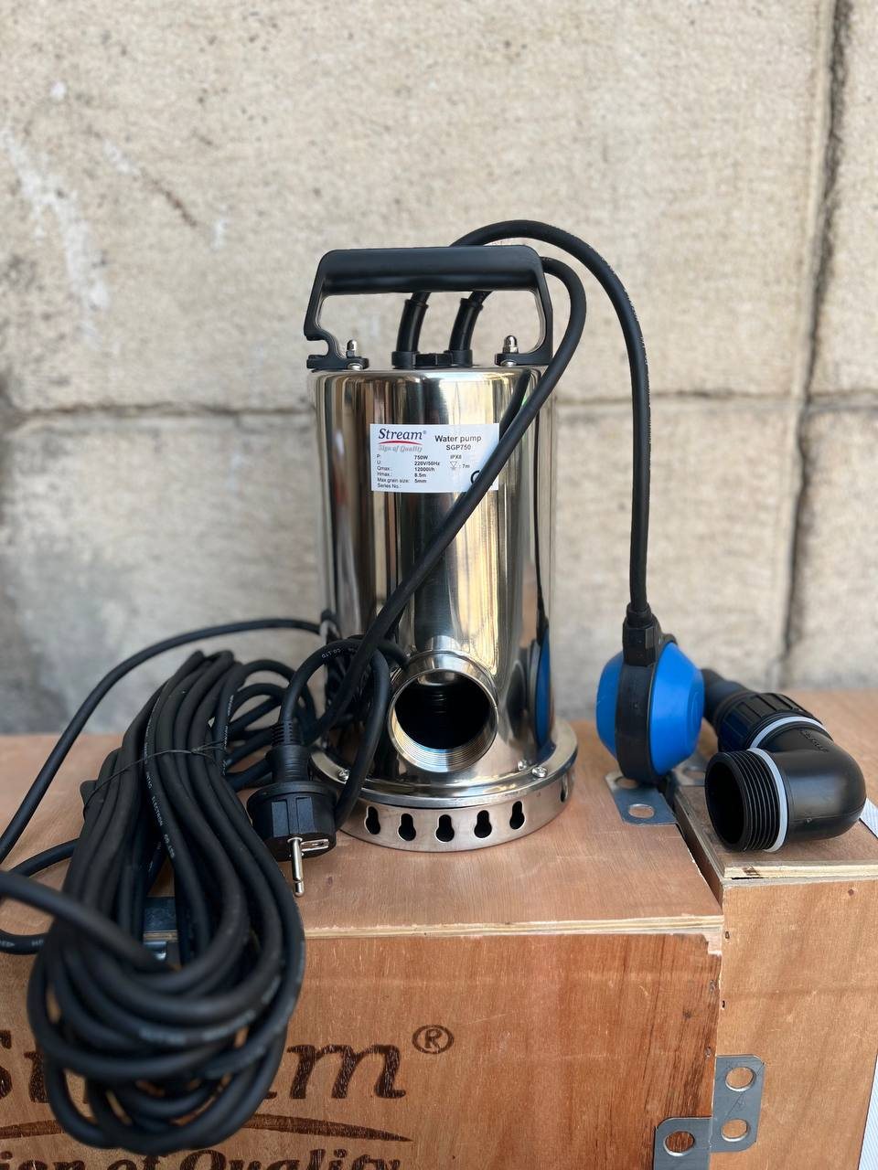 پمپ کفکش تک‌فاز استیل استریم STREAM SGP750 | هد 8.5 متر  – آبدهی 12 مترمکعب/ساعت
