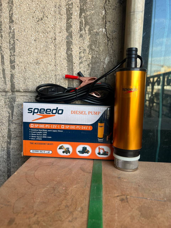 سوپر | پمپ کفکش قلمی داخل باکی 12ولت | مدل 12V -SUPER| هد ٢/۵ متر | همراه باصافی | 60 وات | خروجی 1/2 اینچ