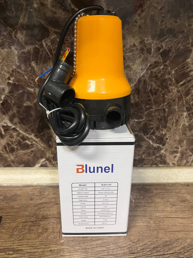 پمپ کفکش ۱۲ ولت برونل مدل BL12-12V هد ۵ متر خروجی ۳/۴ اینچ — ارائهشده توسط تکنوپمپ تهران