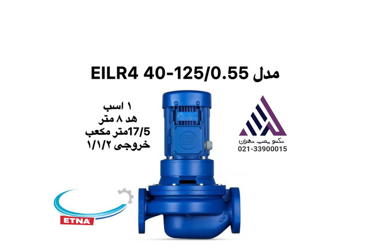 ETNA EILR4 40‑125/0.55 پمپ سیرکولاتور خطی با بدنه چدنی برای سیستمهای HVAC