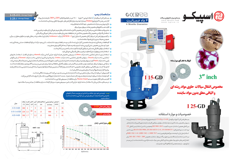 نمای جانبی پمپ لجن کش اسپیکو I-25-3-GD | تکنو پمپ تهران