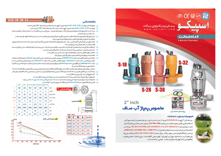 بدنه پمپ کفکش اسپیکو مدل S-28-1 توان ۲.۵ اسب | تکنوپمپ تهران
