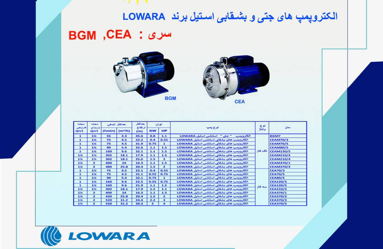 پمپ بشقابی استیل لوارا CEAM 80/5 یک اسب | تکنوپمپ تهران